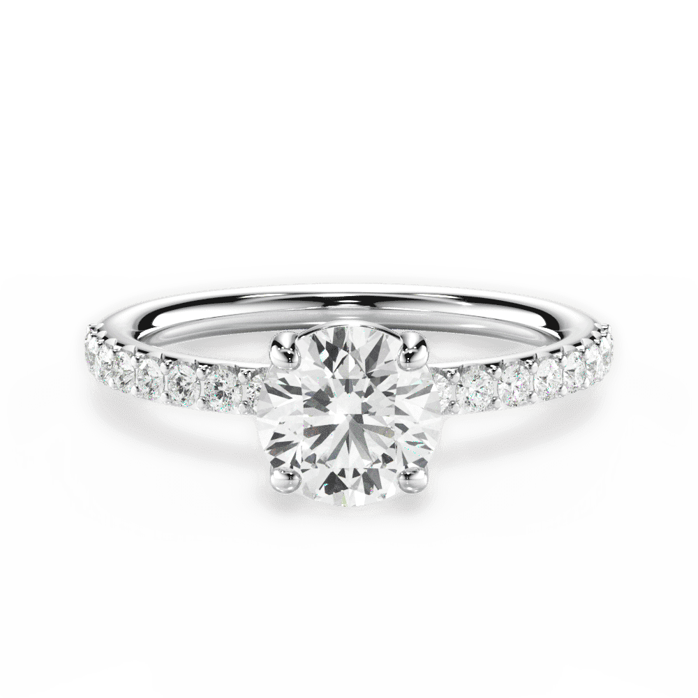 Elsie Round Cut Lab Grown Diamond Platinum Engagement Ring