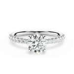 Elsie Round Cut Lab Grown Diamond 14Kt White Gold Engagement Ring