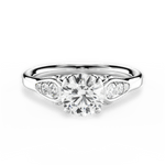 Cecilia Round Cut Lab Grown Diamond Platinum Engagement Ring