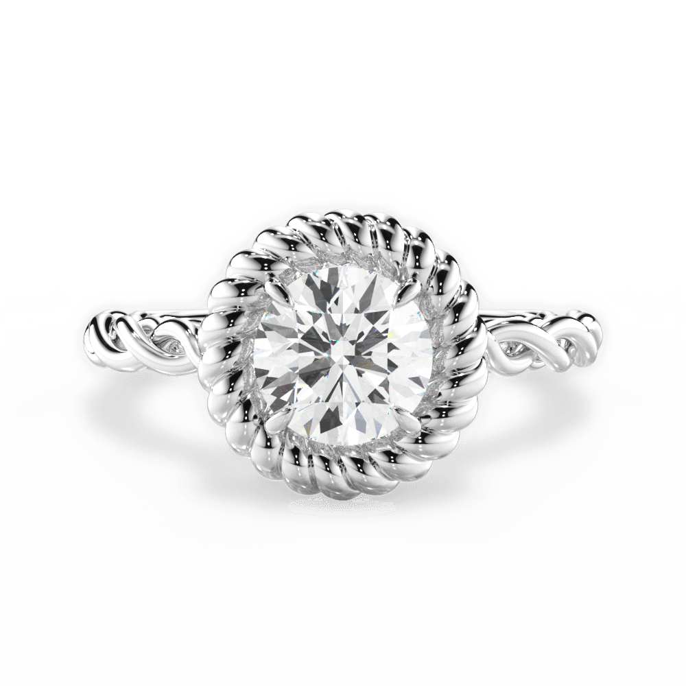 Belinda Round Cut Lab Grown Diamond Platinum Engagement Ring