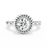 Belinda Round Cut Lab Grown Diamond 14Kt White Gold Engagement Ring