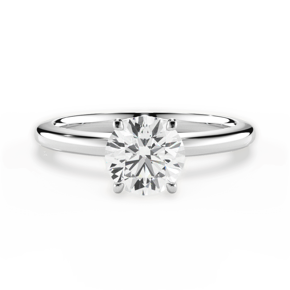 Cara Round Cut Lab Grown Diamond 14Kt White Gold Engagement Ring