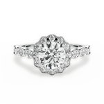 Jane Round Cut Lab Grown Diamond 14Kt White Gold Engagement Ring