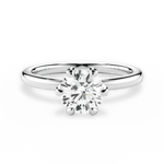 Ella Round Cut Lab Grown Diamond 14Kt White Gold Engagement Ring