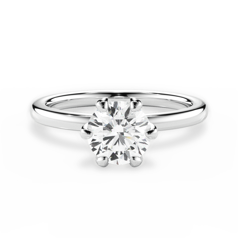 Ella Round Cut Lab Grown Diamond 18Kt White Gold Engagement Ring