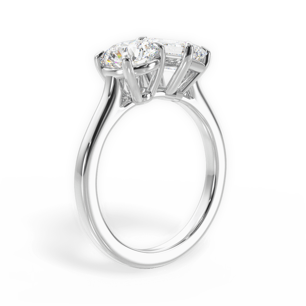 Georgia Emerald Cut Lab Grown Diamond 18Kt White Gold Engagement Ring - View 2