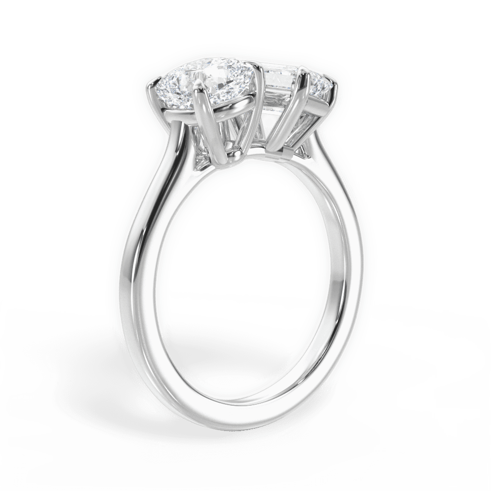 Lila Emerald Cut Lab Grown Diamond Platinum Engagement Ring - View 3