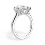 Ellen Emerald Cut Lab Grown Diamond 14Kt White Gold Engagement Ring - View 3