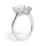 Lorraine Emerald Cut Lab Grown Diamond 18Kt White Gold Engagement Ring - View 3