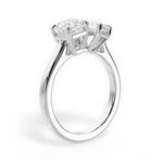 Leticia Emerald Cut Lab Grown Diamond 14Kt White Gold Engagement Ring - View 3