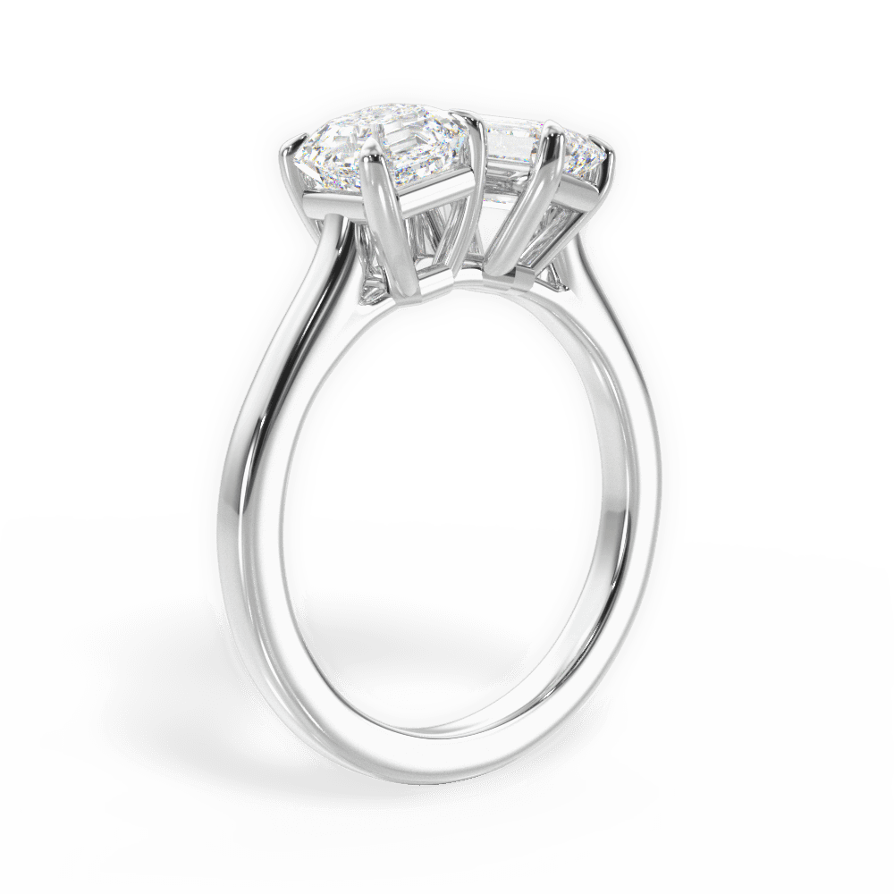 Leticia Emerald Cut Lab Grown Diamond 14Kt White Gold Engagement Ring - View 3