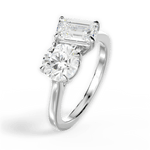 Georgia Emerald Cut Lab Grown Diamond 14Kt White Gold Engagement Ring - View 4