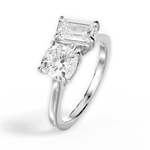 Ellen Emerald Cut Lab Grown Diamond Platinum Engagement Ring - View 4