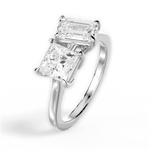 Lorraine Emerald Cut Lab Grown Diamond 14Kt White Gold Engagement Ring - View 4