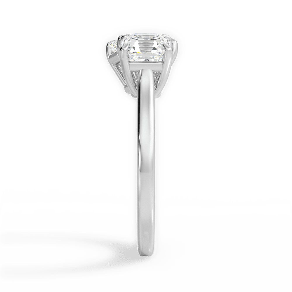 Leticia Emerald Cut Lab Grown Diamond 14Kt White Gold Engagement Ring - View 4
