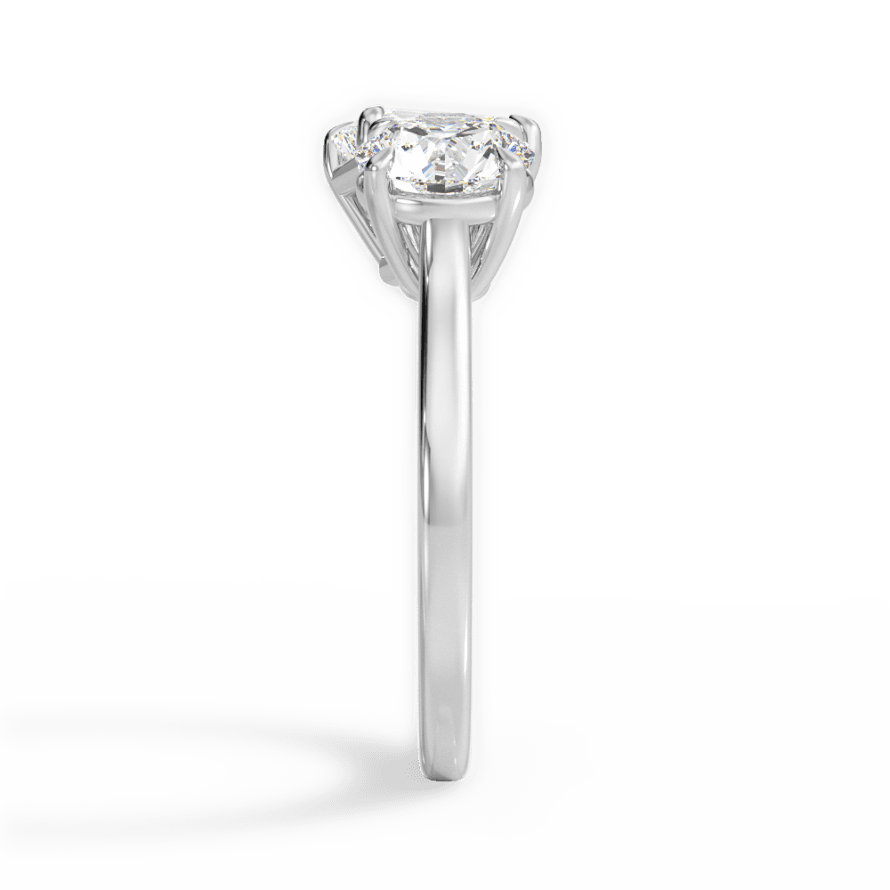 Lana Emerald Cut Lab Grown Diamond 18Kt White Gold Engagement Ring - View 3