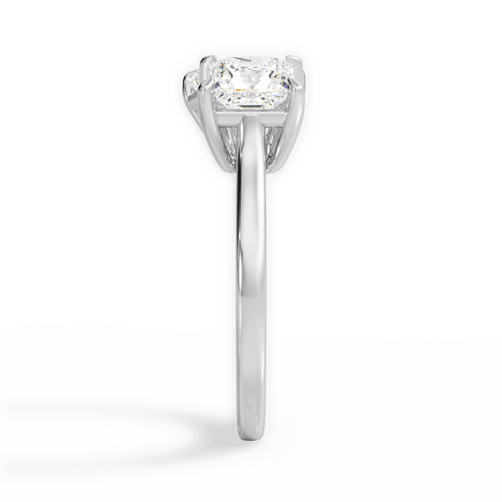 Esther Emerald Cut Lab Grown Diamond 14Kt White Gold Engagement Ring - View 2