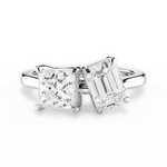 Esther Emerald Cut Lab Grown Diamond Platinum Engagement Ring