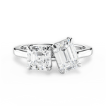 Leticia Emerald Cut Lab Grown Diamond 18Kt White Gold Engagement Ring