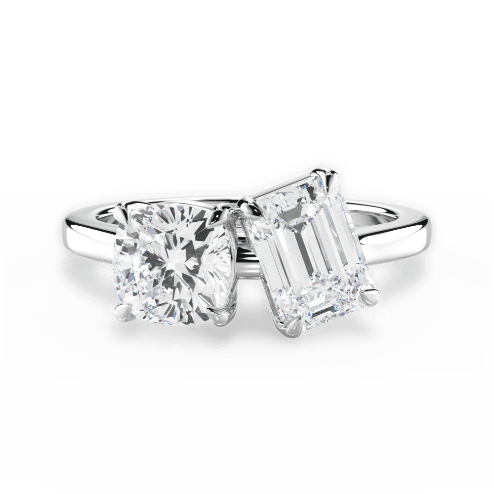 Lila Emerald Cut Lab Grown Diamond Platinum Engagement Ring