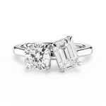Ellen Emerald Cut Lab Grown Diamond Platinum Engagement Ring