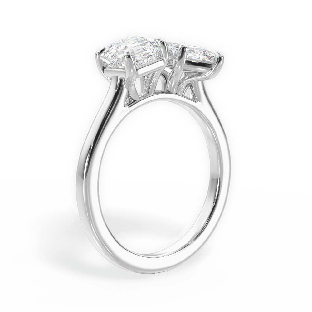 Leticia Marquise Cut Lab Grown Diamond 14Kt White Gold Engagement Ring - View 3