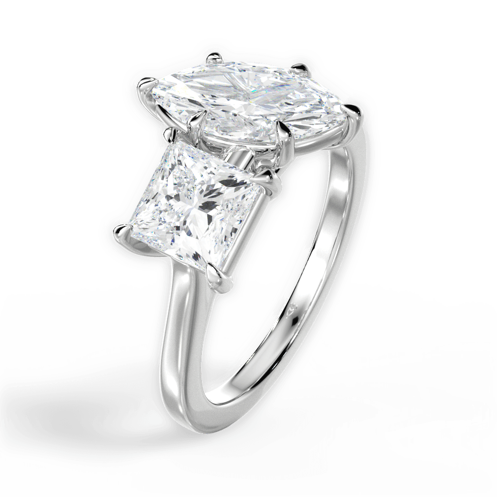 Lorraine Marquise Cut Lab Grown Diamond 14Kt White Gold Engagement Ring - View 3