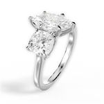 Lila Marquise Cut Lab Grown Diamond Platinum Engagement Ring - View 2