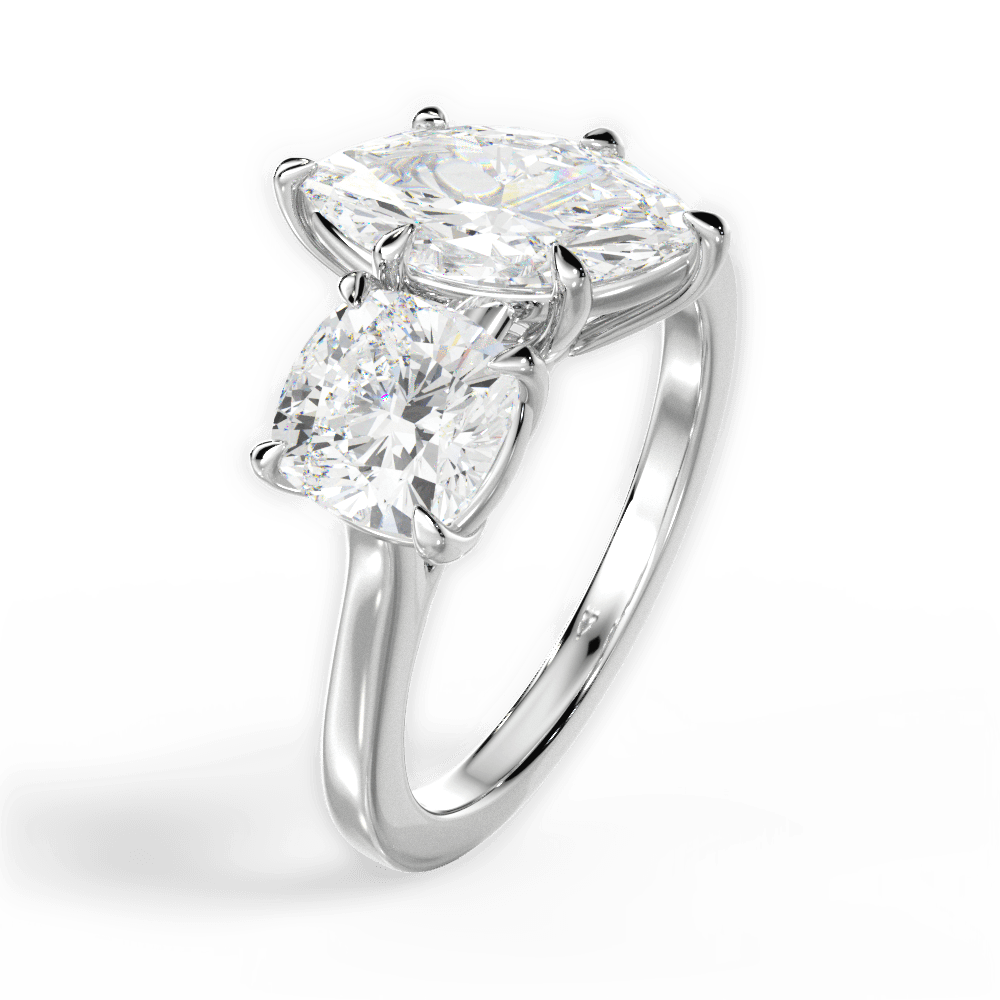 Lila Marquise Cut Lab Grown Diamond Platinum Engagement Ring - View 2