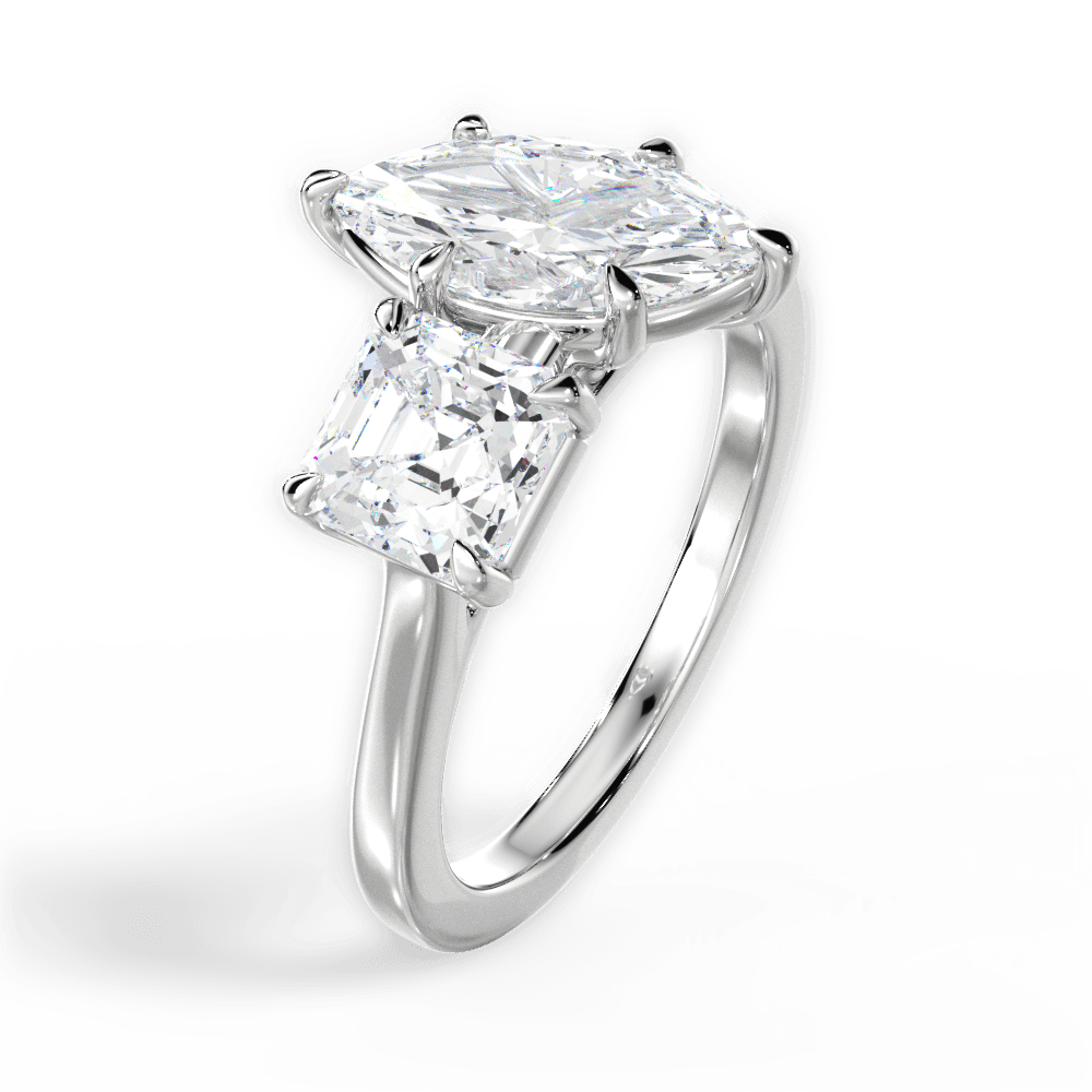 Leticia Marquise Cut Lab Grown Diamond 14Kt White Gold Engagement Ring - View 2