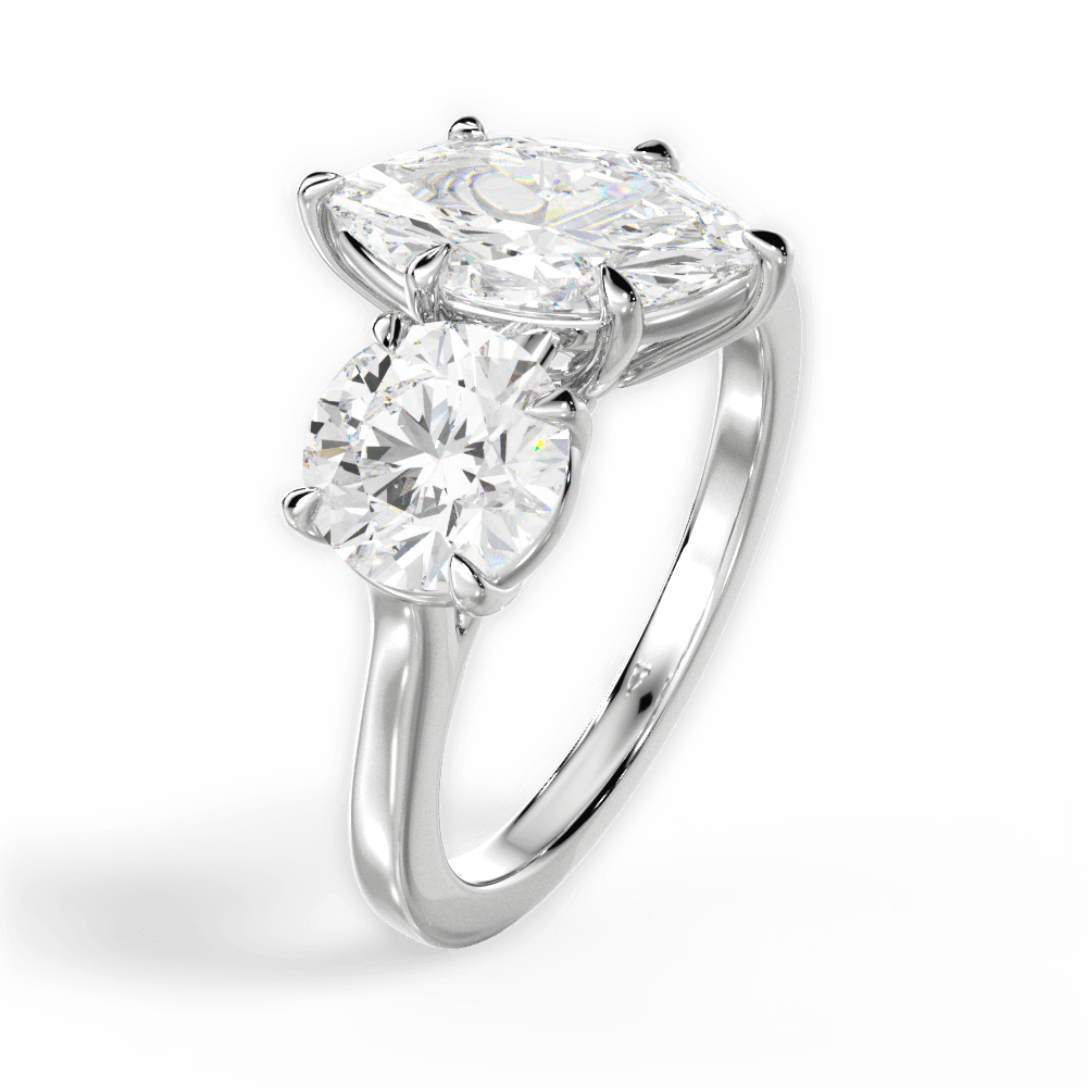 Georgia Marquise Cut Lab Grown Diamond Platinum Engagement Ring - View 2