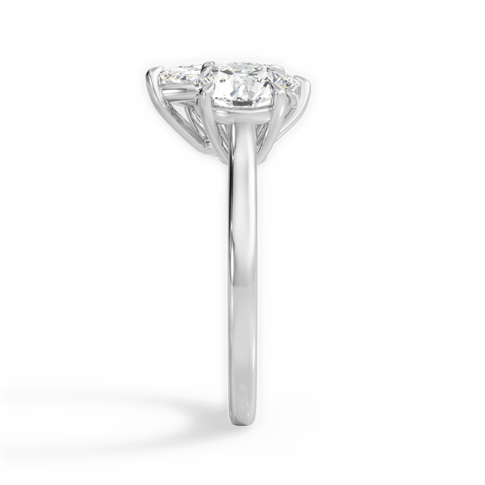 Georgia Marquise Cut Lab Grown Diamond 14Kt White Gold Engagement Ring - View 4
