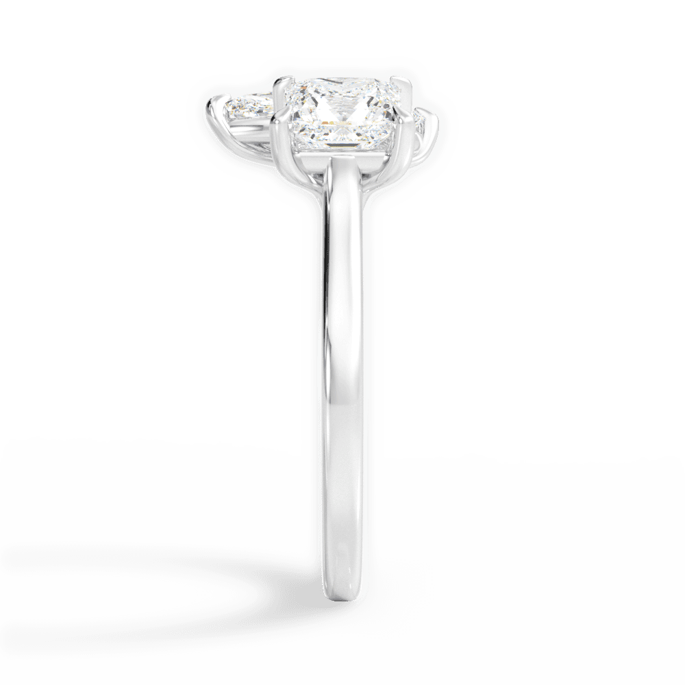 Lorraine Marquise Cut Lab Grown Diamond 14Kt White Gold Engagement Ring - View 2