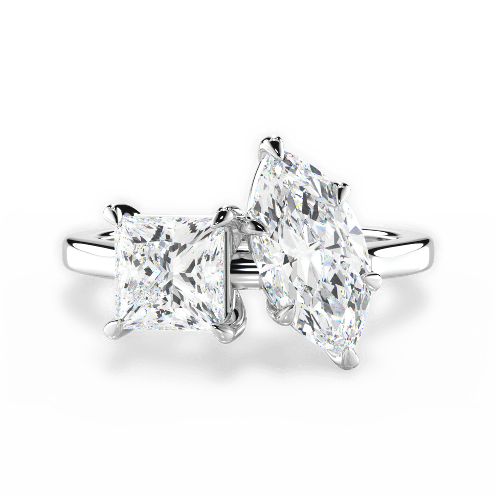 Esther Marquise Cut Lab Grown Diamond 14Kt White Gold Engagement Ring