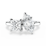 Esther Marquise Cut Lab Grown Diamond 18Kt White Gold Engagement Ring