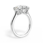Georgia Oval Cut Lab Grown Diamond Platinum Engagement Ring - View 3