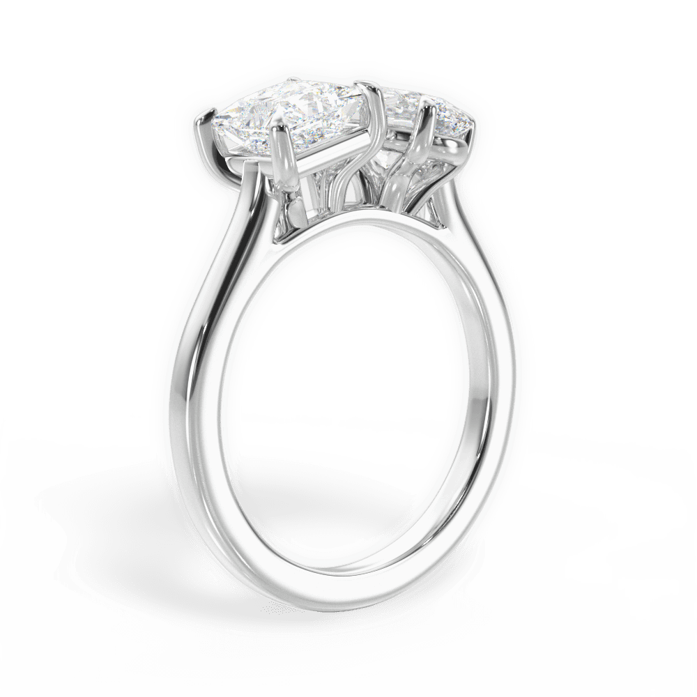 Lorraine Oval Cut Lab Grown Diamond 14Kt White Gold Engagement Ring - View 3