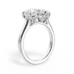Lila Oval Cut Lab Grown Diamond Platinum Engagement Ring - View 4