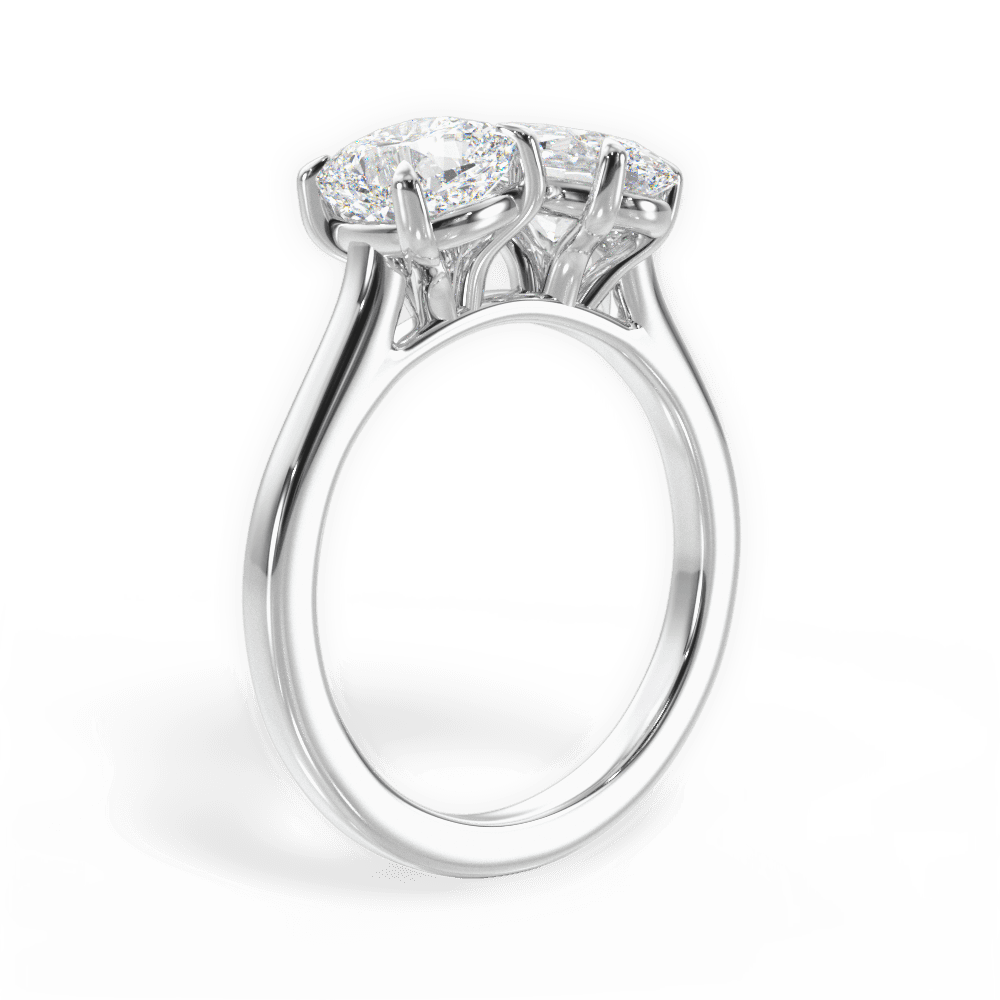 Lila Oval Cut Lab Grown Diamond Platinum Engagement Ring - View 4