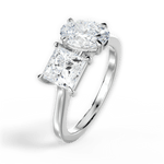 Lorraine Oval Cut Lab Grown Diamond 14Kt White Gold Engagement Ring - View 4