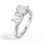Leticia Oval Cut Lab Grown Diamond Platinum Engagement Ring - View 4