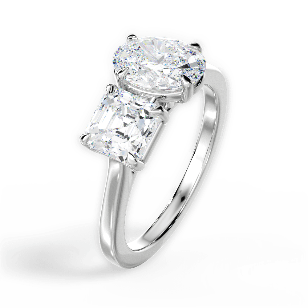 Leticia Oval Cut Lab Grown Diamond Platinum Engagement Ring - View 4
