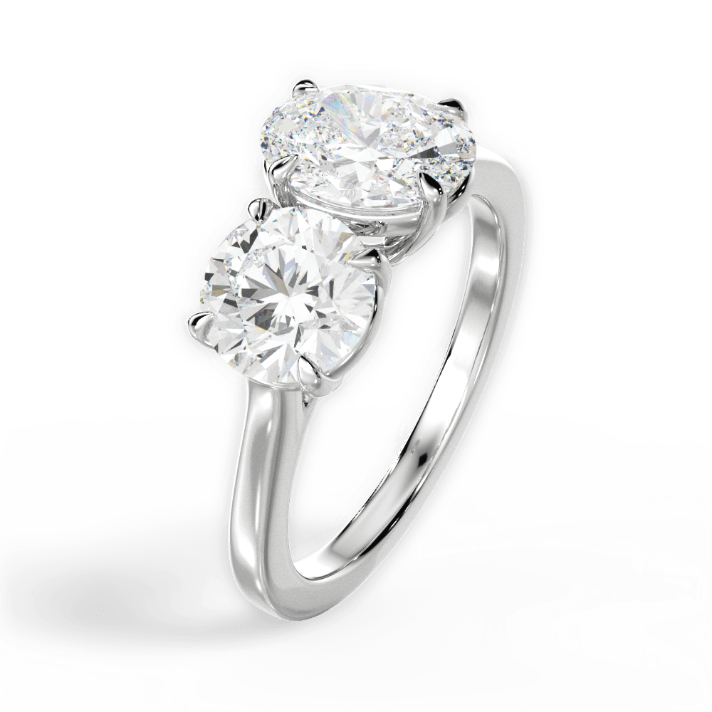 Georgia Oval Cut Lab Grown Diamond Platinum Engagement Ring - View 4