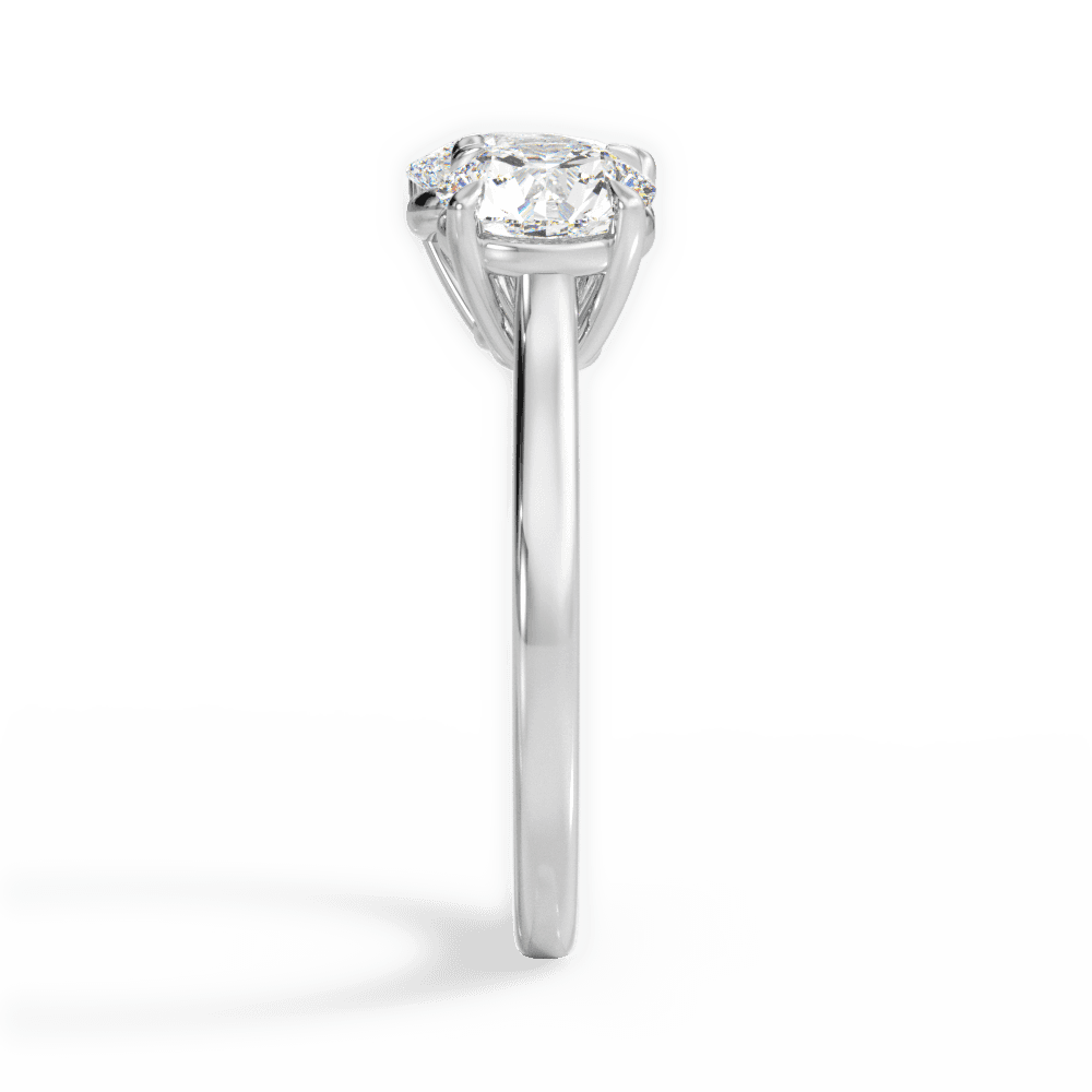 Georgia Oval Cut Lab Grown Diamond 14Kt White Gold Engagement Ring - View 2