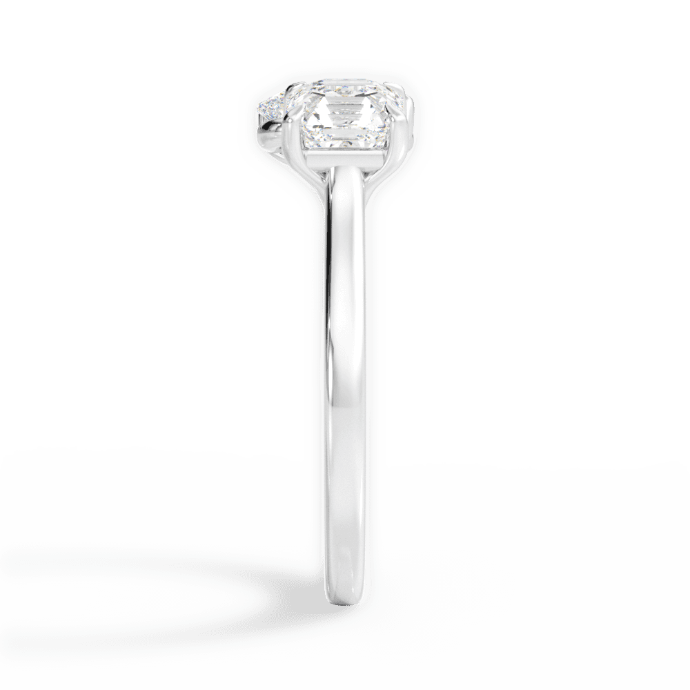 Alice Oval Cut Lab Grown Diamond Platinum Engagement Ring - View 3