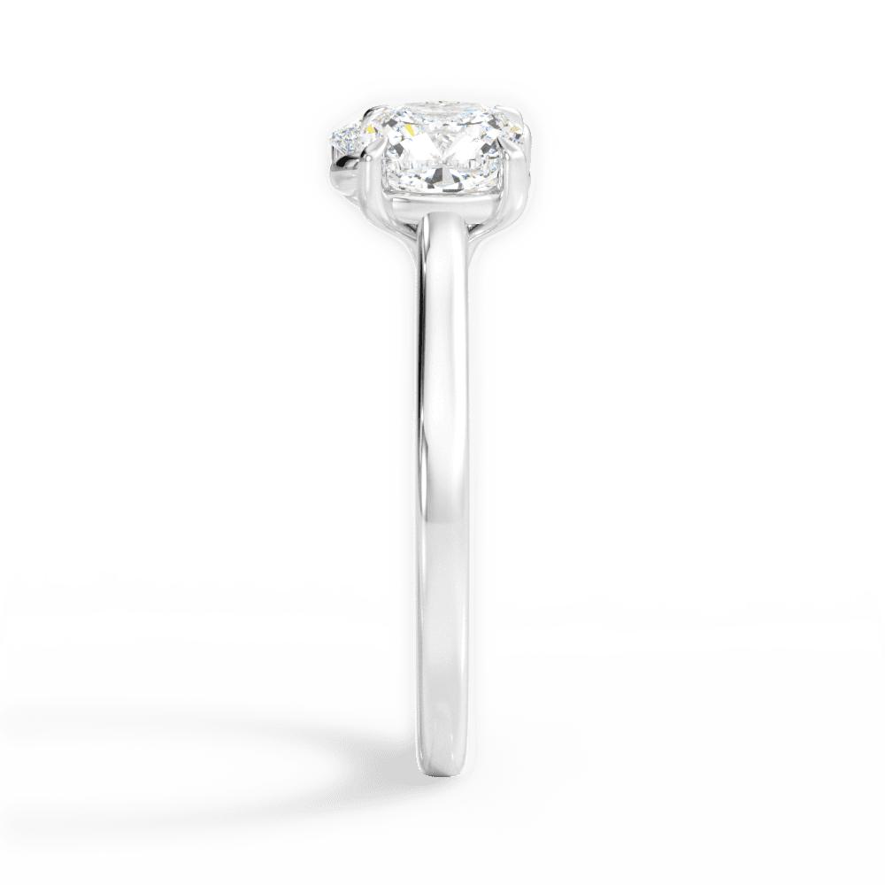 Lila Oval Cut Lab Grown Diamond Platinum Engagement Ring - View 2