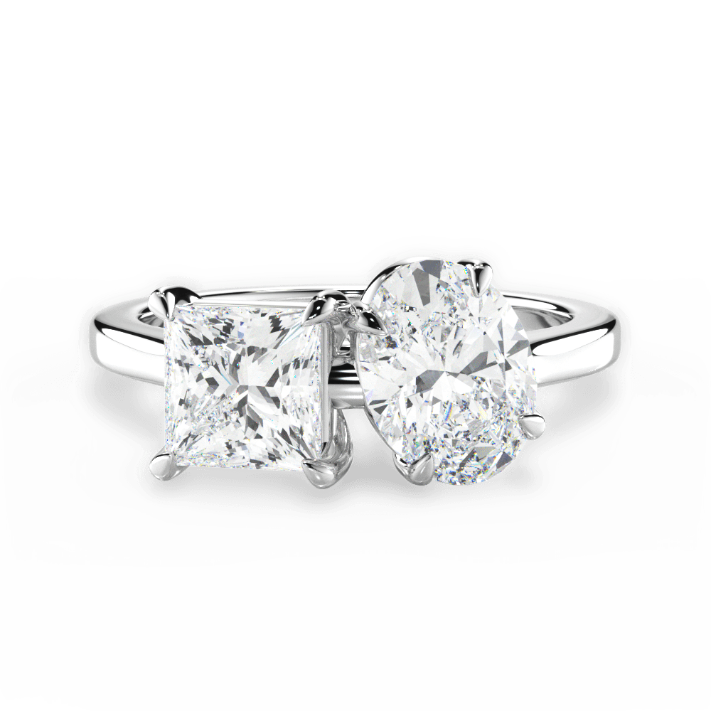Lorraine Oval Cut Lab Grown Diamond 18Kt White Gold Engagement Ring