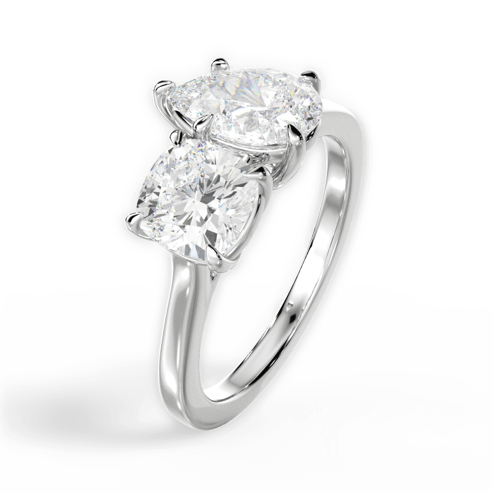 Ellen Pear Cut Lab Grown Diamond 18Kt White Gold Engagement Ring - View 3
