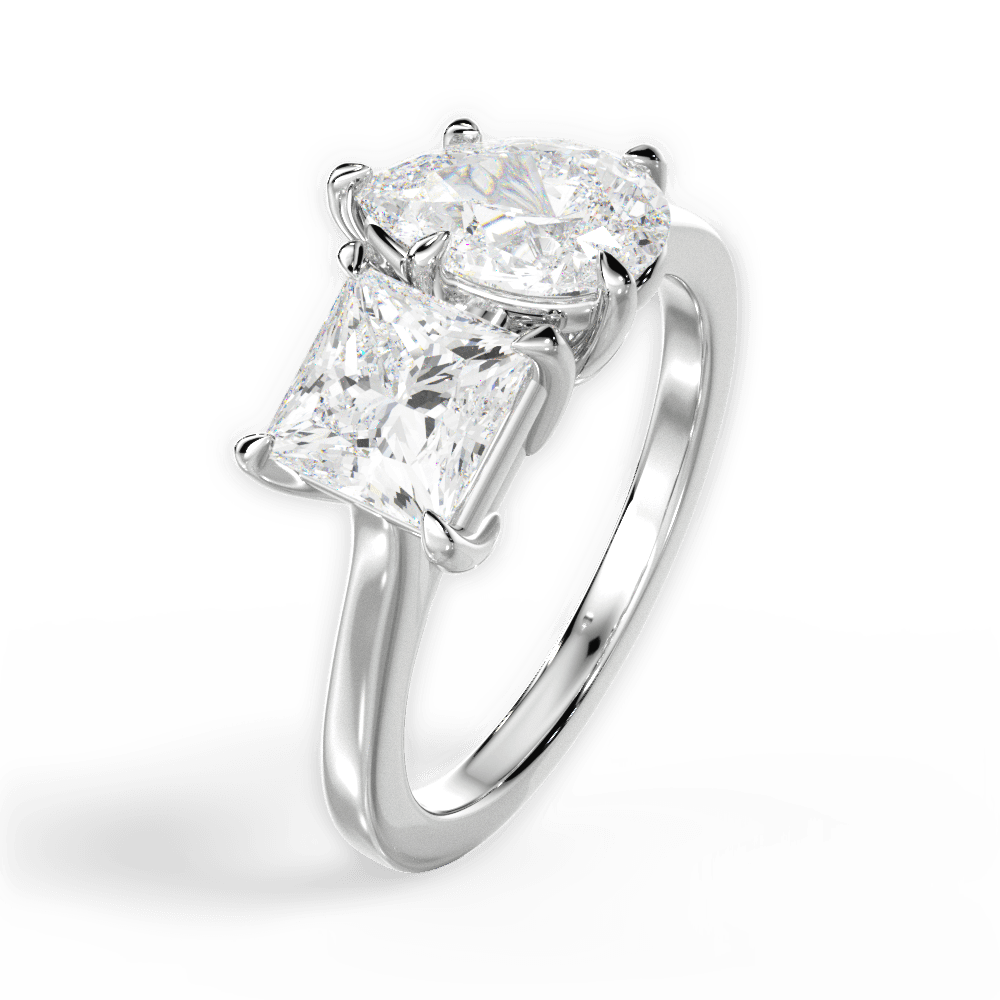 Esther Pear Cut Lab Grown Diamond 18Kt White Gold Engagement Ring - View 4