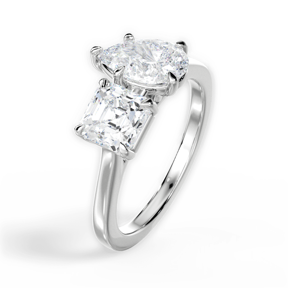 Leticia Pear Cut Lab Grown Diamond Platinum Engagement Ring - View 3